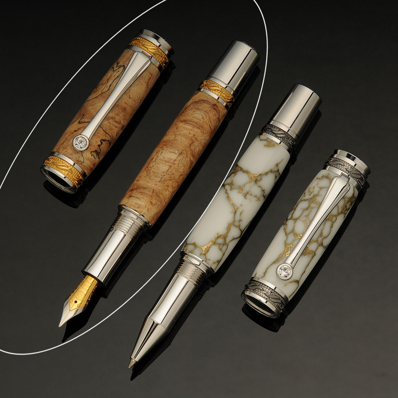 Majestic 22kt Gold/Rhodium Fountain Pen Kit at Penn State Industries