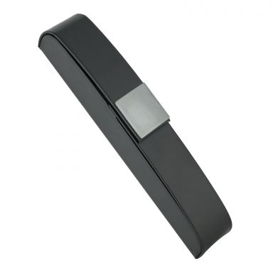 Black Leatherette Single Pen Case with Magnetic Closure