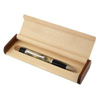 2 Tone Maple/Apitong Lidded Pen Box for Single Pen