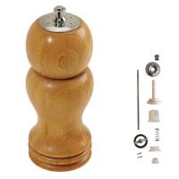 Antique Style Pepper Mill and Salt Mill Set in Jobillo w Copper Inlay