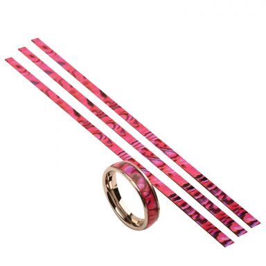 Abalone Hot Pink Strip - 3 Pack, 4mm wide for 6mm Inlay Ring