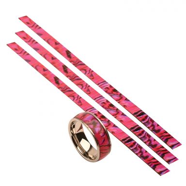 Abalone Hot Pink Strip - 3 Pack, 6mm wide for 8mm Inlay Ring