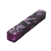 Aquabright Swirl Purple and Silver 3/4 in. X 3/4 in x 5 in. Pen Blank.