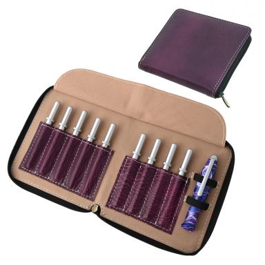 Purple Leather Case for Crochet Hooks