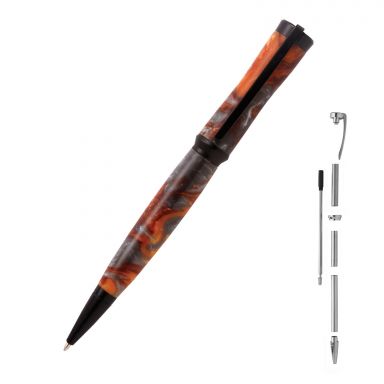 Concava Black Enamel Twist Pen Kit