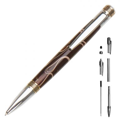 Cortona Gold and Chrome Twist Pen Kit