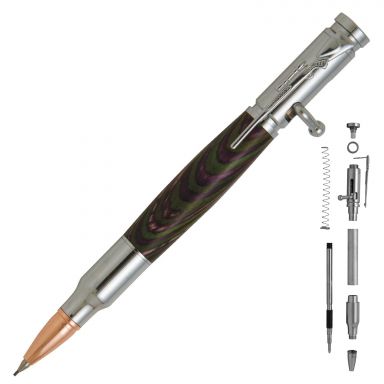 30 Caliber Bolt Action Chrome Bullet Cartridge Pencil Kit