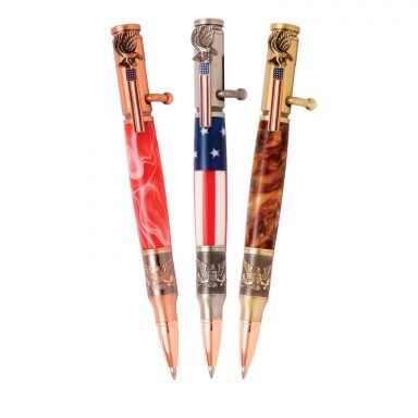 3 Bald Eagle Insignia Flag Bolt Action Pen Kit Starter Set