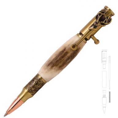 Deer Hunter Bolt Action Antique Brass Pen Kit