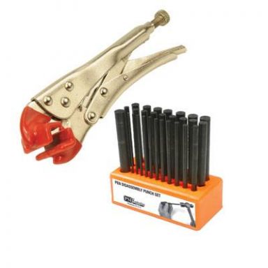 Locking Soft-Grip Pliers and Disassembly Punch Set Combo