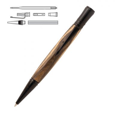 Executive Black Enamel Twist Pen Kit