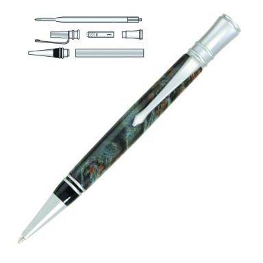 Executive Brushed Satin Twist Pen Kit