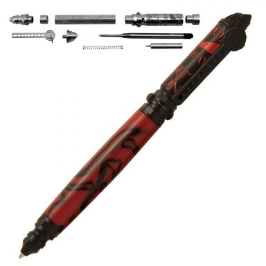 Firefighter "Push and Lock" Pen Kit in Matte Black and Red