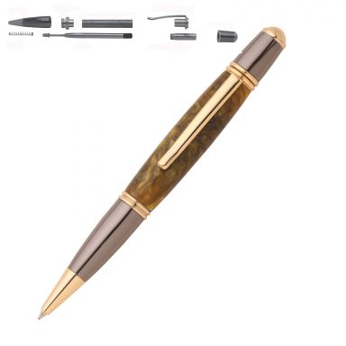 Gatsby 24kt Gold and Gun Metal Twist Pen Kit