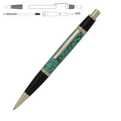 Bethlehem Olivewood Gatsby Grande buy Chrome and Gun Metal Twist Pen