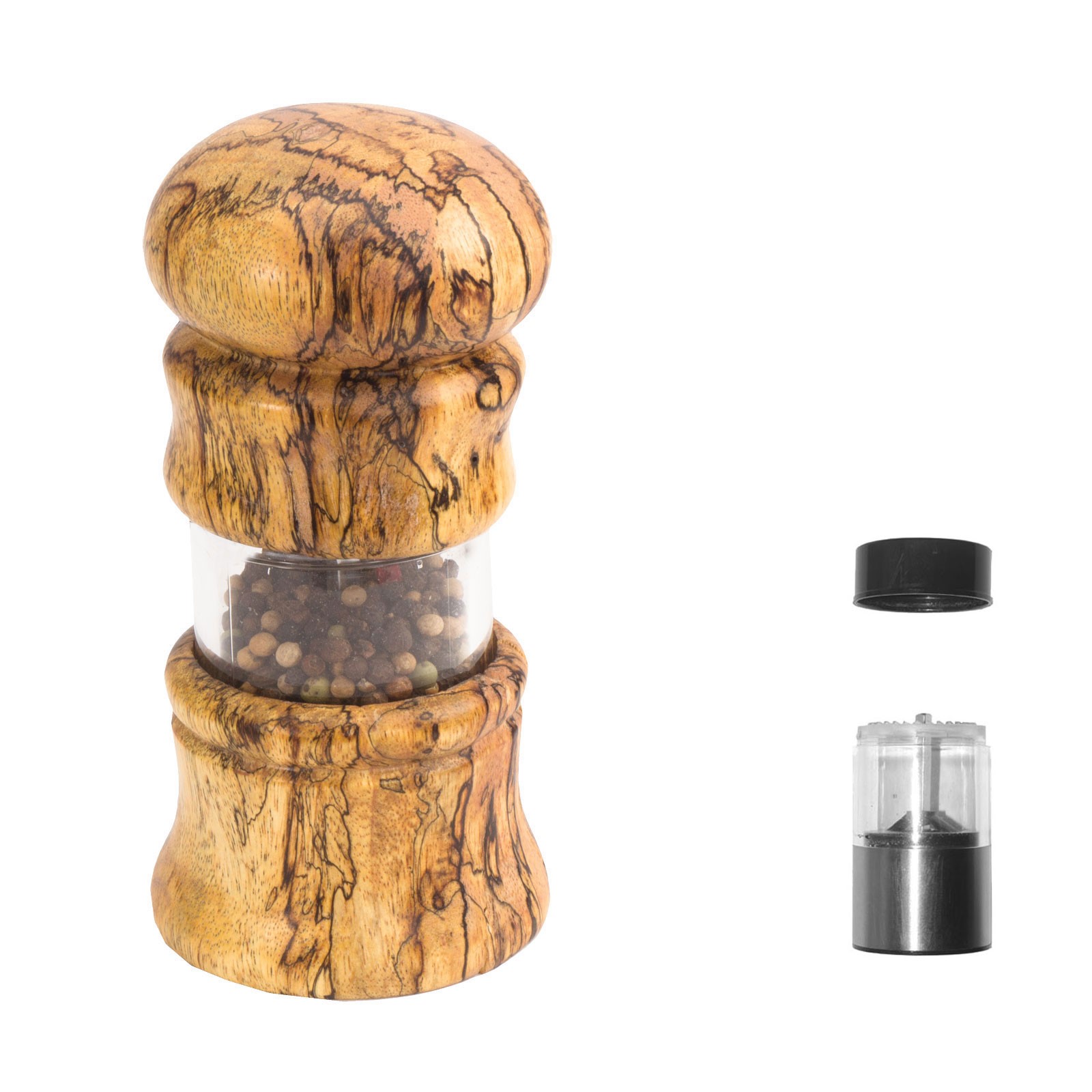 Antique Style Pepper Mill and Salt Shaker Set in Marblewood