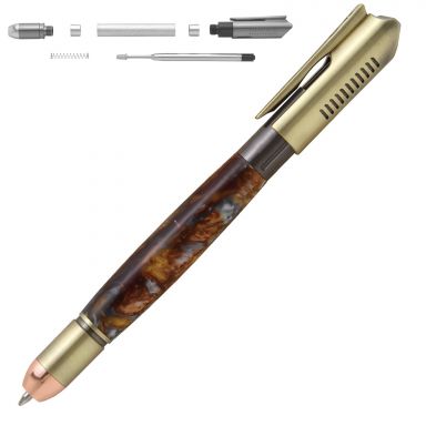 Handgun Antique Brass Click Pen Kit