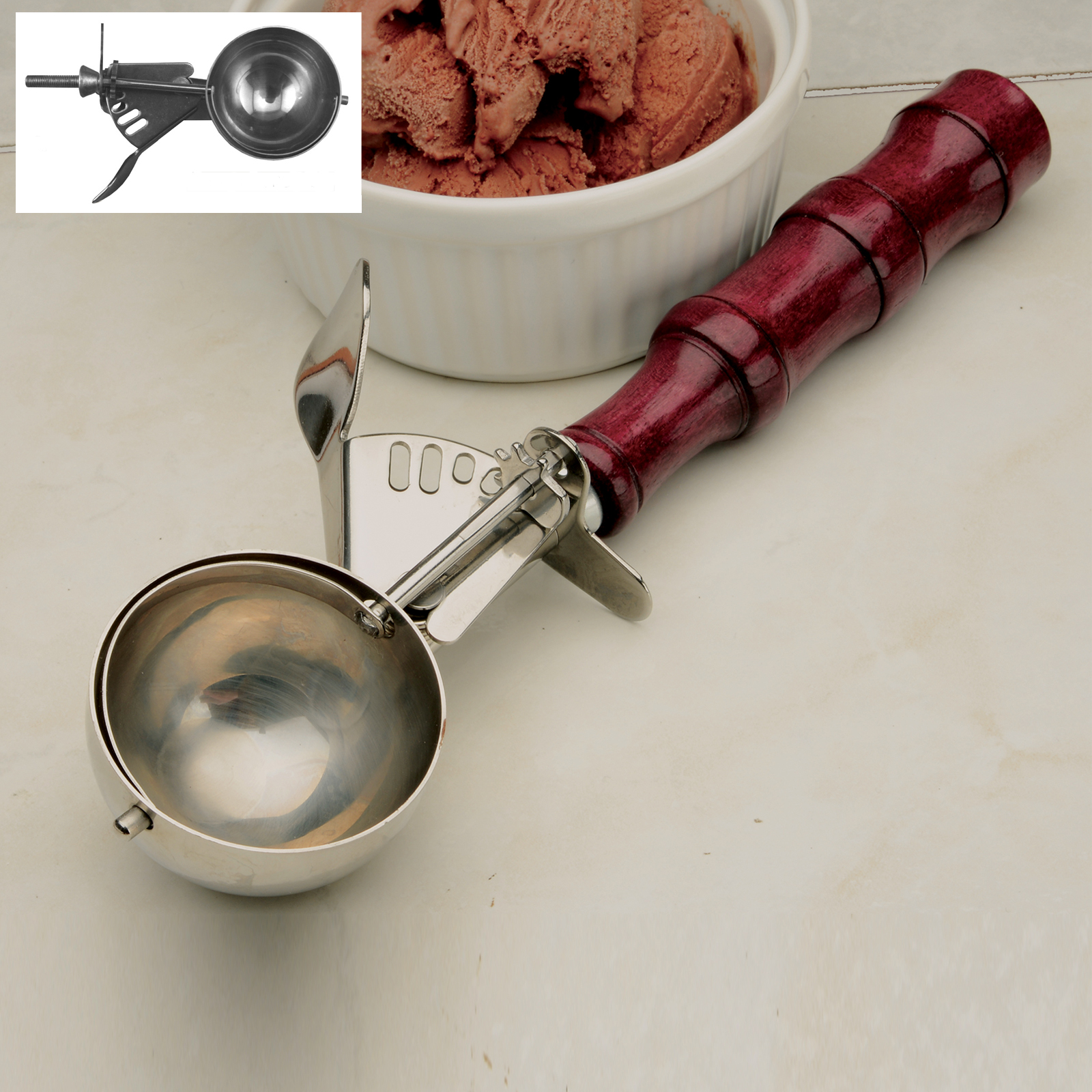 Color Handle Thumb Press Ice Cream Scoop/Disher