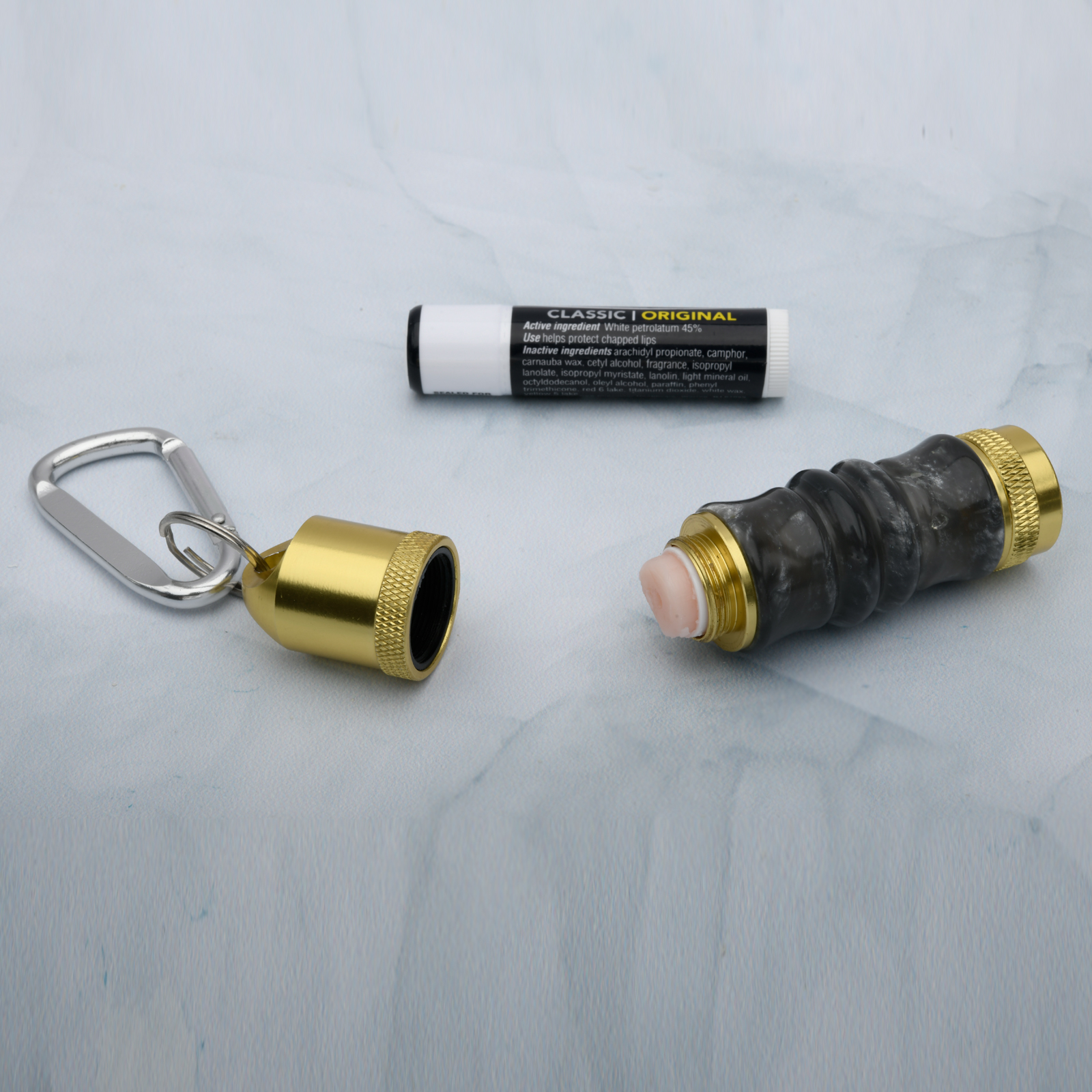 Lip Balm Holder Keychain Kit in Golden Anodized Aluminum at Penn