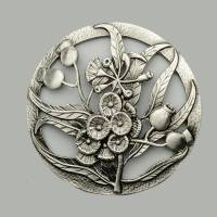 Flowers Filigree Bowl Lid in Antique Pewter