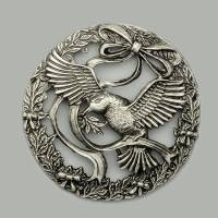 Bird Filigree Bowl Lid in Antique Pewter