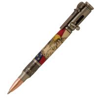 American Eagle Laser Inlay Kit and Bolt Action Antique Pewter Pen Kit Combo Pack