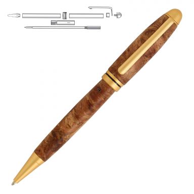 Funline Designer Satin Gold Twist Pen Kit