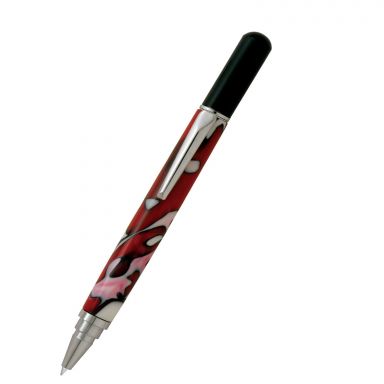 Rollester Chrome with Black Cap Rollerball Pen Kit