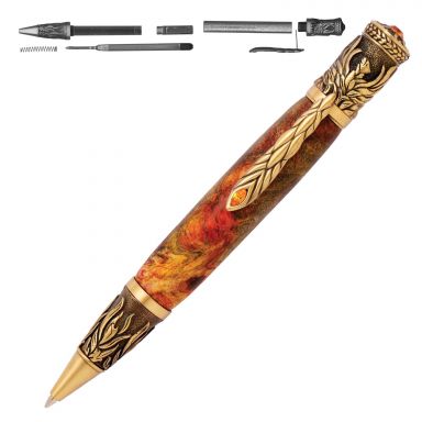 Phoenix Rising Antique Brass Twist Pen Kit