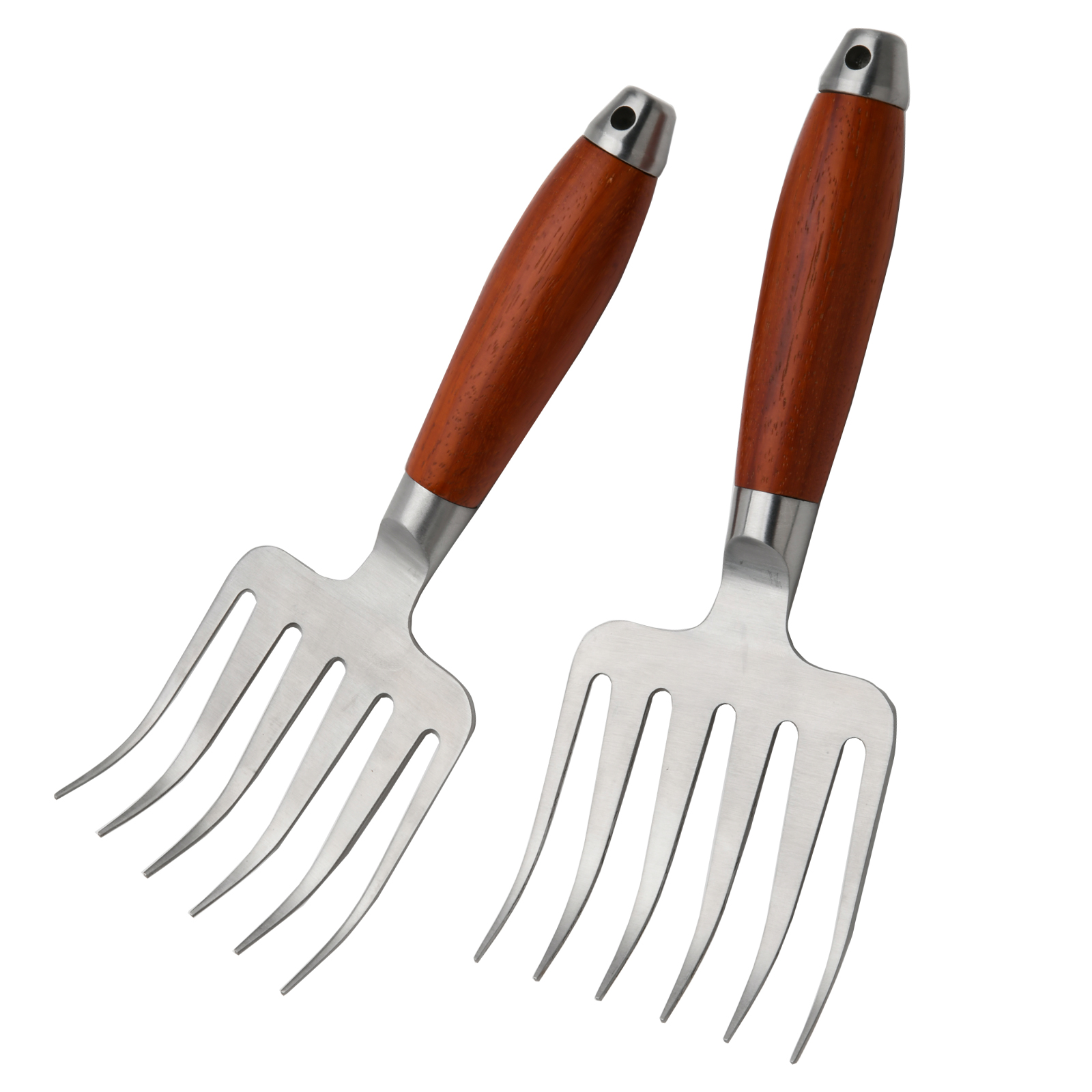 Metal Meat Claws 2 PCS, Barbecue Claws Pork Meat Forks with Wooden