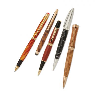 7mm Pen Kit Bundle V2: 8 Pen Kits and 3 sets of FREE Bushings and 1pk of Cocobolo Blanks