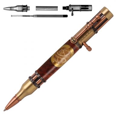 Steampunk Bolt Action Antique Brass and Antique Copper Pen Kit