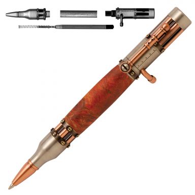 Steampunk Bolt Action Antique Pewter and Antique Copper Pen Kit