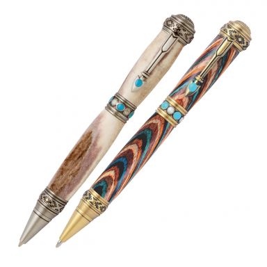 2 Southwest Turquoise Stone Twist Pen Kit Starter Set