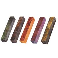 Stabilized Double Dyed Pen Blanks: Pack of 5