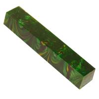 Synthetic Burl Green Acrylic Pen Blank: 3/4 in. x 5 in.