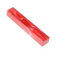 Lava Bright Classic 2 Red with White Swirl 3/4 in. x 3/4 in. x 5 in. Pen Blank