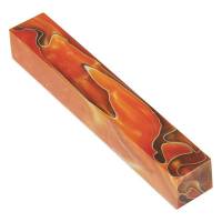 Lava Bright Classic 2 Orange with Black Swirl Thread 3/4 in. x 3/4 in. x 5 in. Pen Blank