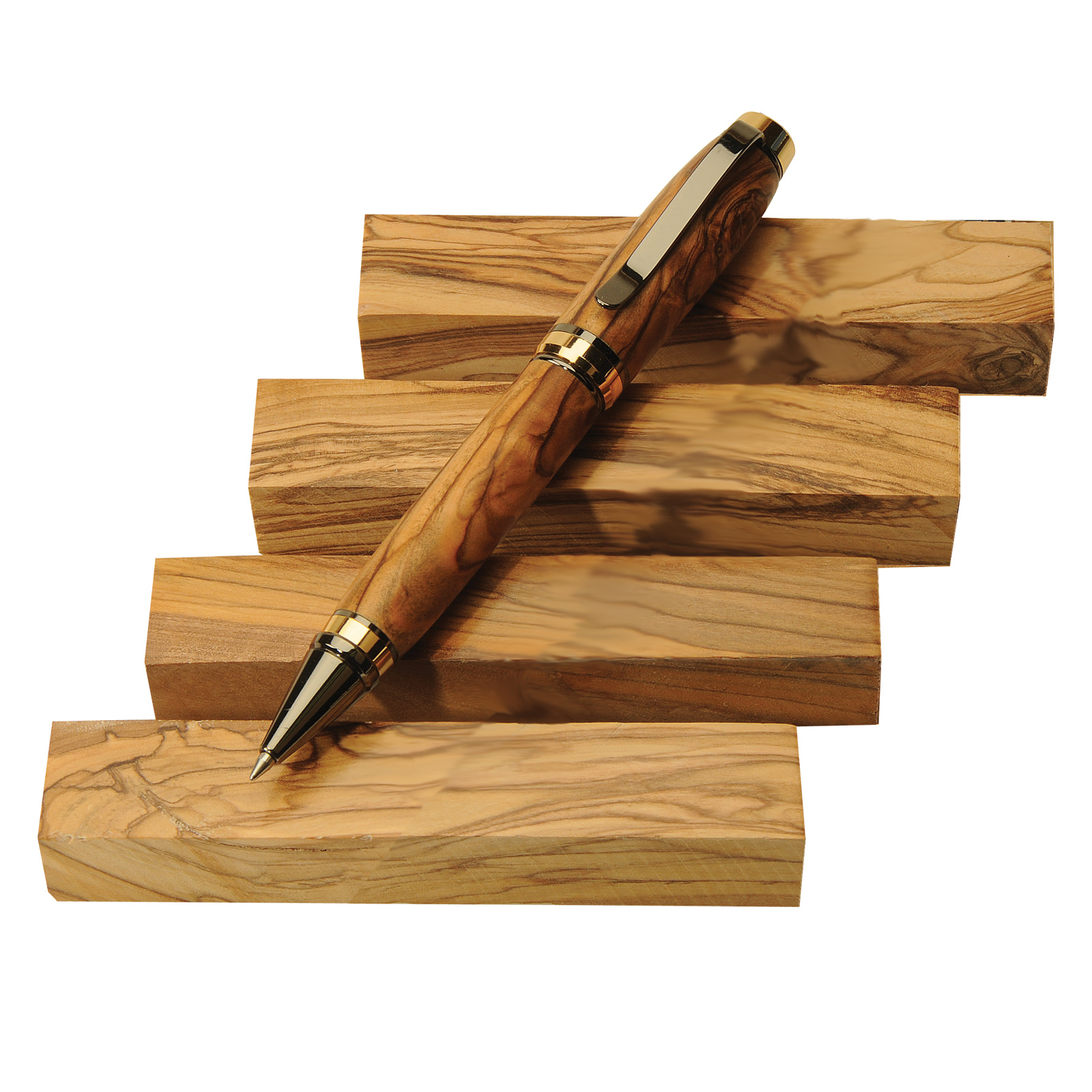 Unique Inlaid Wood Pen and Pencil Set
