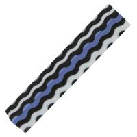 Thin Blue Line Wavy with White and Black Stripes 3/4 in. x 3/4in. X 5in. Pen Blank